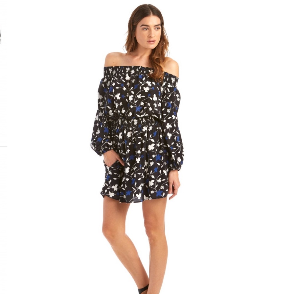 Amour Vert Silk cold shoulder dress